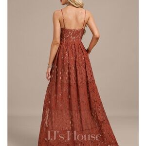JJ’s House  Sweetheart Spaghetti Straps A-line Lace Maxi Dress Size M